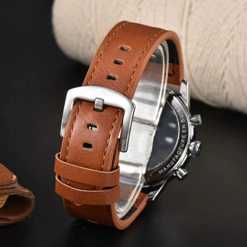 Leather Mens Quartz Watches For Men