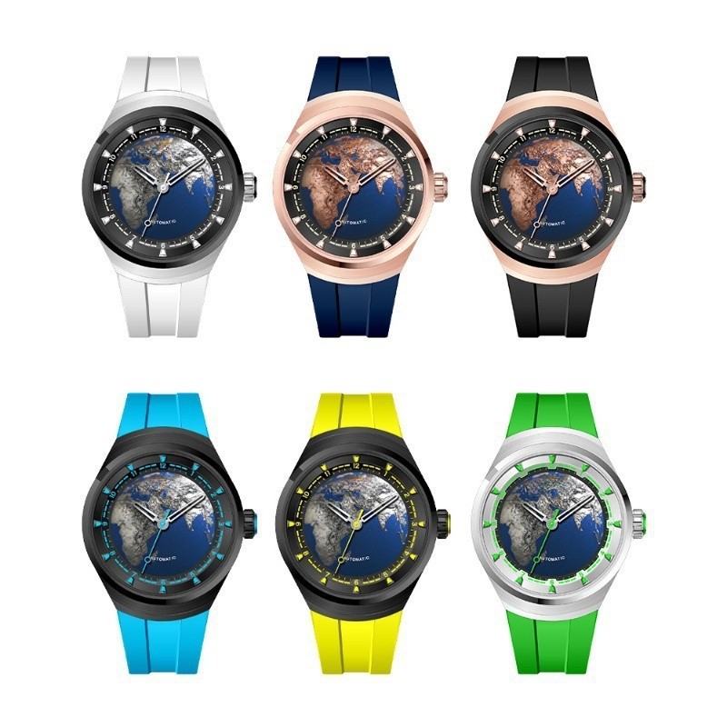 ODM Wandering Earth Mechanical Watch With Fluororubber Strap